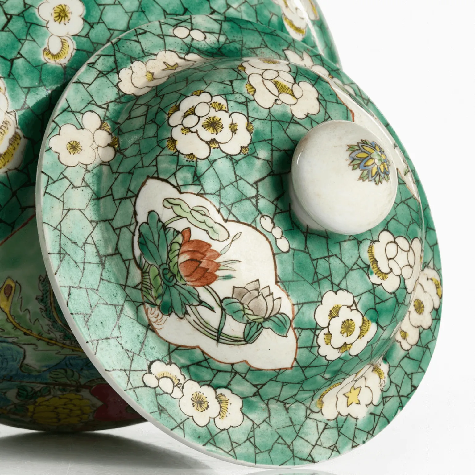 antique_polychrome_ginger_1.webp Antique Polychrome Ginger Jar with Birds and Peonies