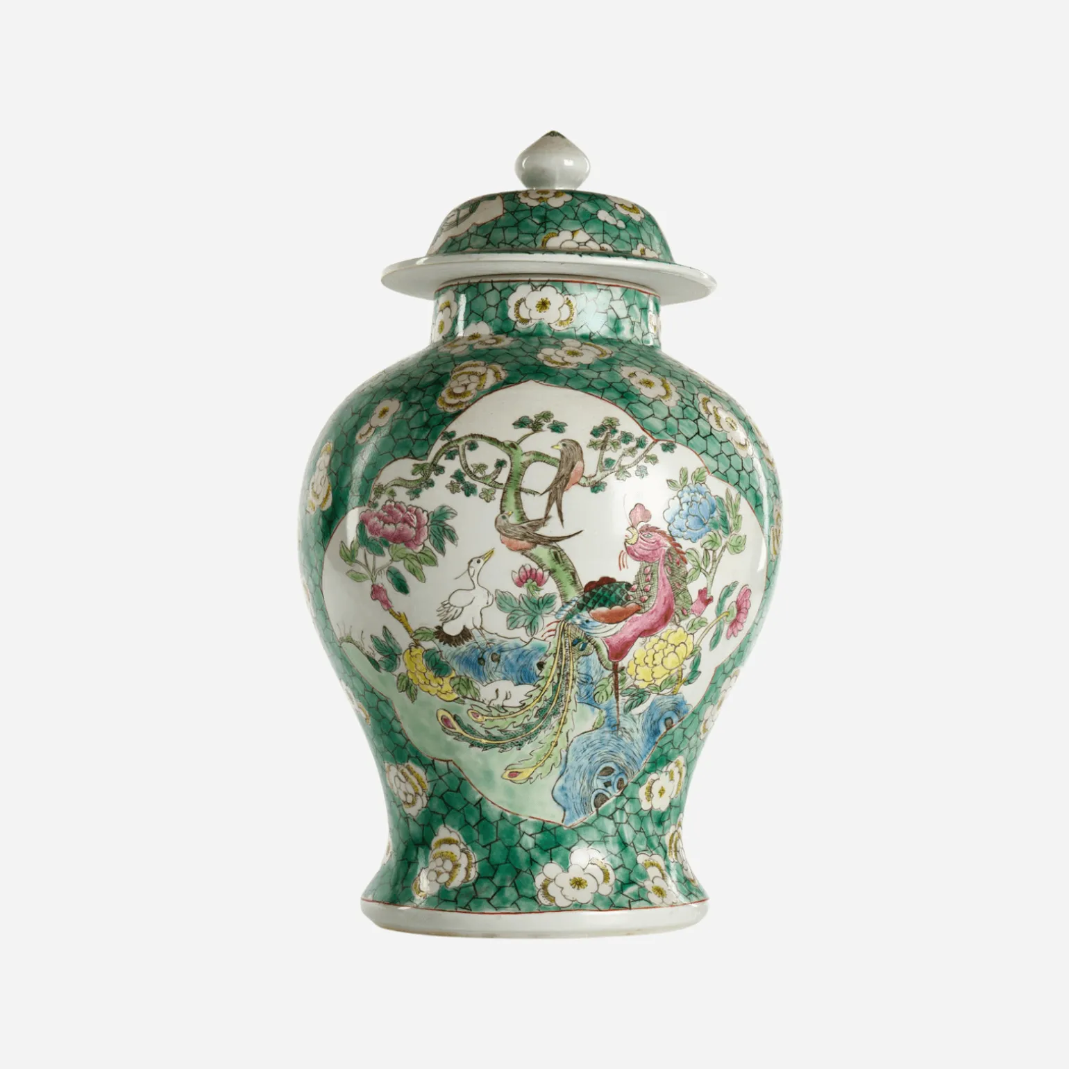 antique_polychrome_ginger_5.webp Antique Polychrome Ginger Jar with Birds and Peonies