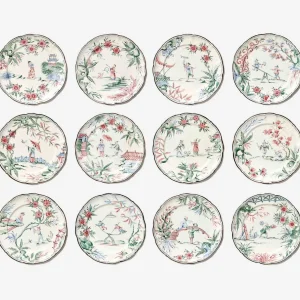 Chinoiserie Soup Plates  - Set of 12