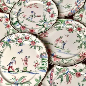 Chinoiserie Soup Plates  - Set of 12