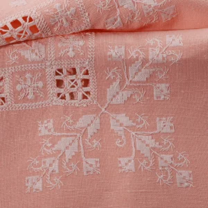Hand-Embroidered Tablecloth with 12 Napkins