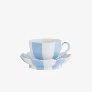 Melon  Mocha Cup & Saucer Light Blue