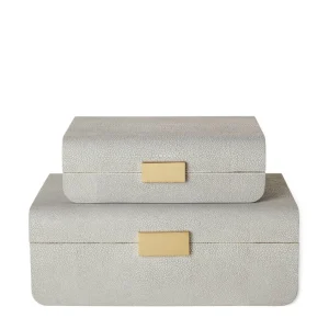 Modern Shagreen Jewellery Box Large - Dove