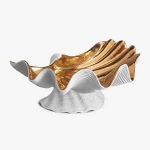 Neptune Bowl, White and Gold, Extra Large