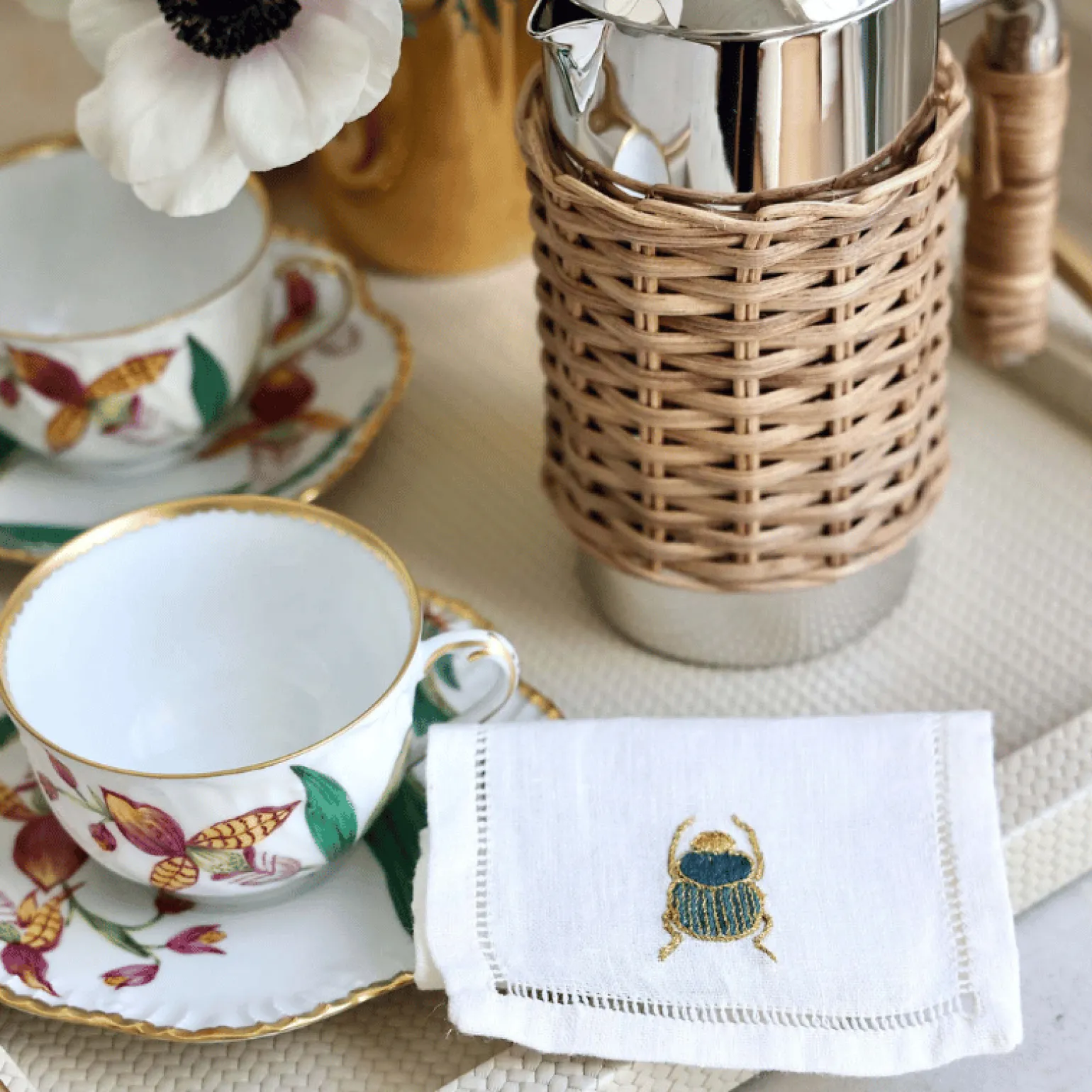 scarab_cocktail_napkin__s_1.webp Scarab Cocktail Napkin - Set of Six