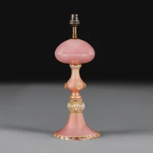 Seguso Pink and Gold Murano Glass Jellyfish Table Lamp