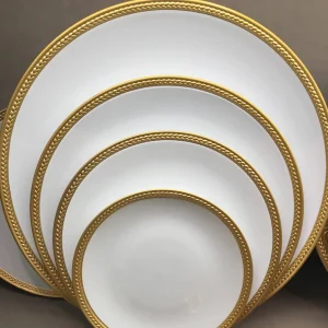 Soie Tressée Gold Dessert Plate