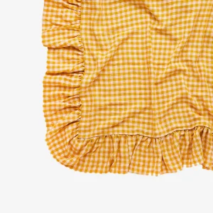 Wes Gingham Frill Tablecloth Mustard
