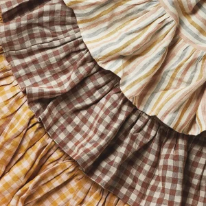 Wes Gingham Frill Tablecloth Mustard
