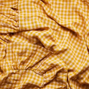 Wes Gingham Frill Tablecloth Mustard